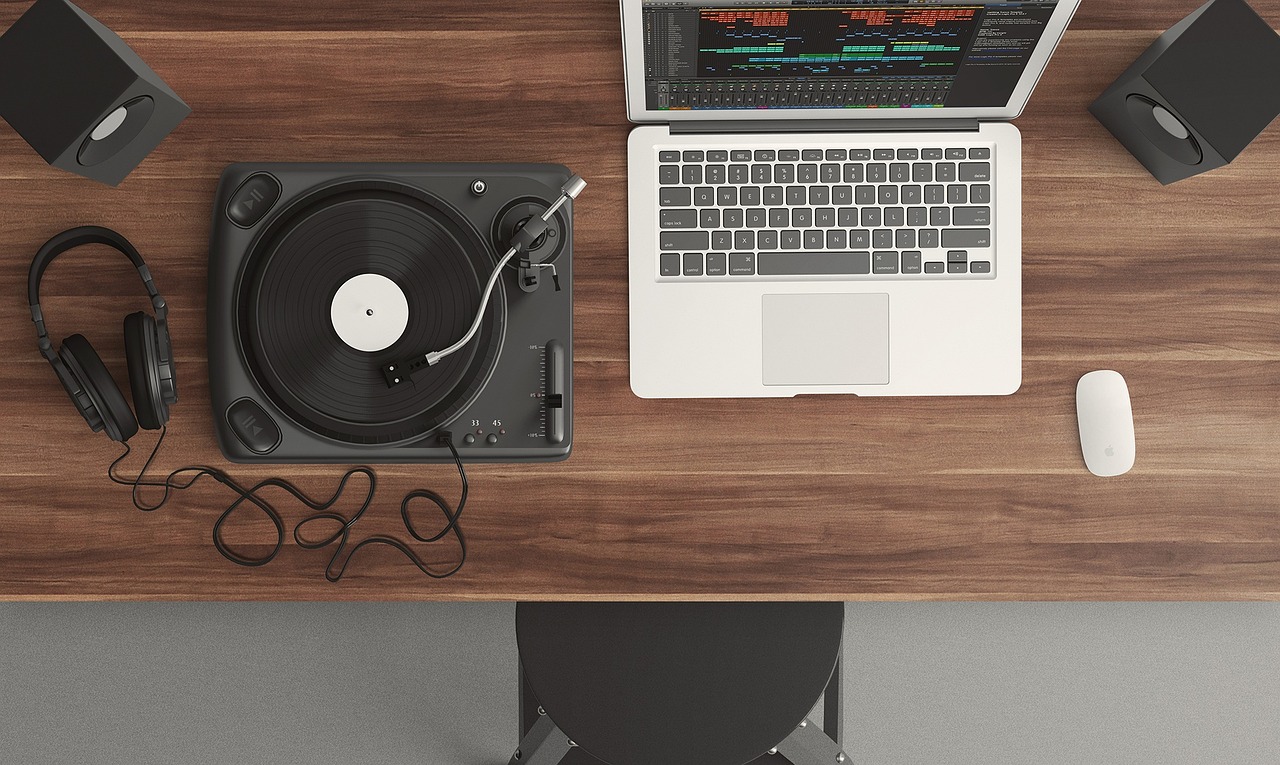 Elegant custom website displayed on a laptop in a bright design studio
